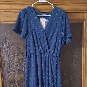 Fashion Navy Short Sleeve Dress